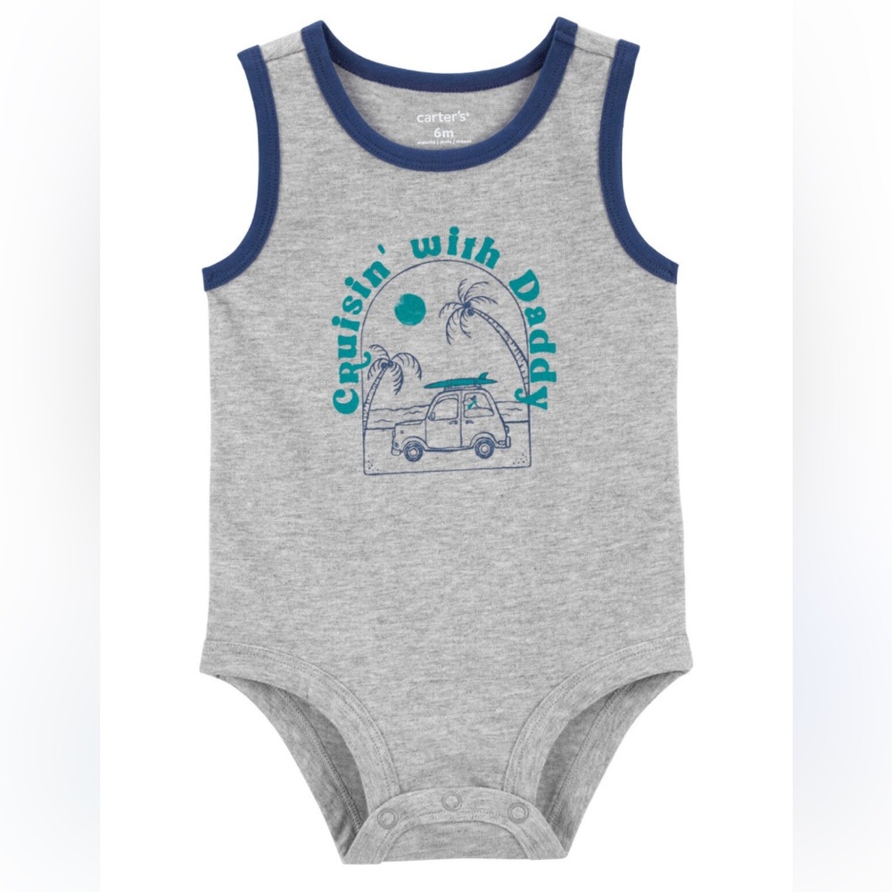🍓3/$10 Carter's Gray Tank Onesie size 3m